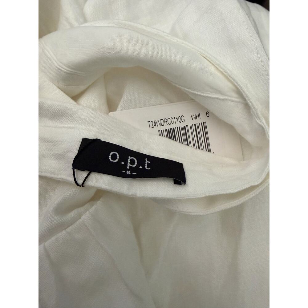$197 New O.P.T white Casey linen dress size 6 - Picture 8 of 10